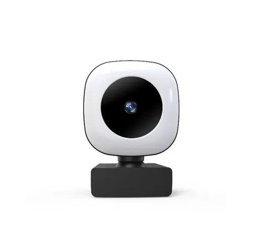 2KSupport HD Autofocus webcam con Microfono Fill Light Beauty lampada Plug and Play granda...