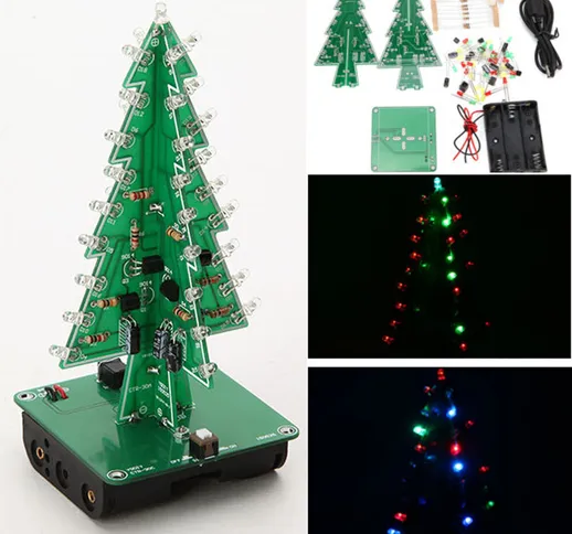 Albero di Natale Kit di LED Lampeggiante Kit 3D Fai Da Te di Elettronica per Studio