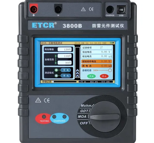 ETCR3800B Tester per componenti di protezione contro i fulmini Misuratore di resistenza di...