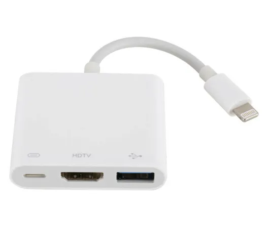 P18 Adattatore da Lightning a HDMI per iPhone USB OTG 3 in 1 per convertitore da iPhone a...