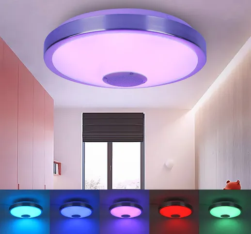 34 / 38cm Smart LED Lampada da soffitto 256 RGB Bluetooth Altoparlante musicale dimmerabil...