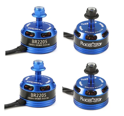 4X Motori Brushless Blu Scuro Racerstar Racing Edition 2205 BR2205 2300KV 2-4S per 210 X22...