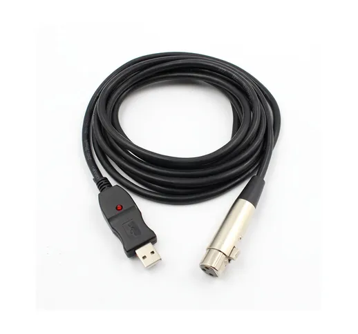 3m USB Microfono Cavo USB 2.0 MIC Studio Audio Link Cavo adattatore per PC Karaoke OK Attr...