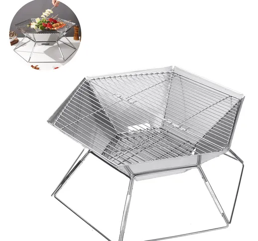 3-5 persone barbecue grill stufa pieghevole barbecue a carbone portatile allaperto campegg...