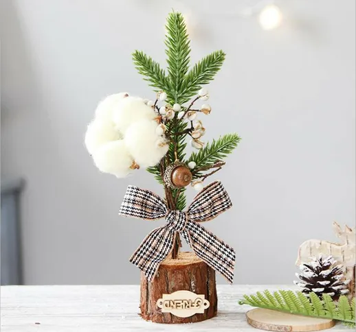25 cm Mini Albero di Natale Decorazioni da scrivania Home Office Albero Ornamento Regali c...