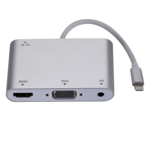 5 in 1 da Lightnning a HDMI VGA Adattatore AV Convertitore audio video digitale HDTV per i...