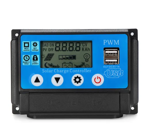 PWM 60A 12 / 24V Auto Adapt LCD solare Regolatore di carica Batteria Regolatore Parametro...