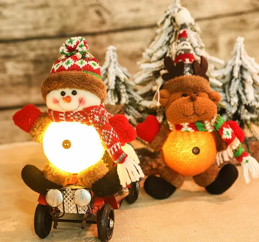 Bambola di Natale con luci Babbo Natale Elk Pupazzo di neve Pupazzo di neve Albero ciondol...