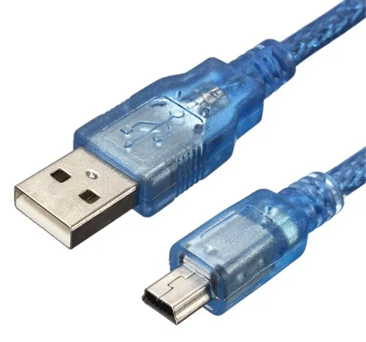 30 pz Blu Maschio USB 2.0A a Mini Maschio USB B Cavo Dati di Alimentazione per Nano V3.0 A...
