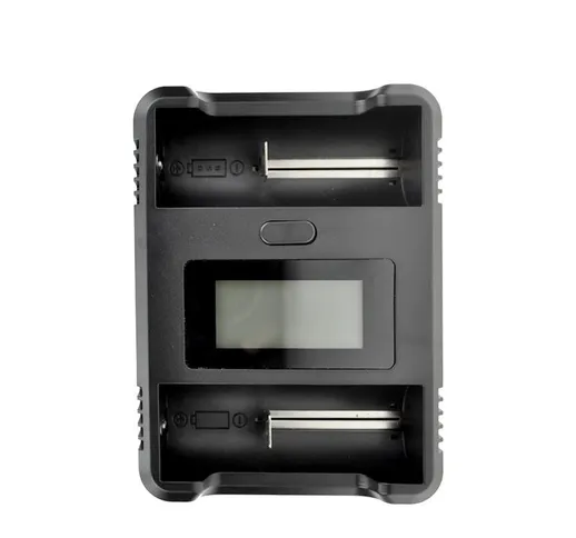 Caricabatteria universale a 2 slot con caricabatterie USB & LCD con display 26650/18650 ba...