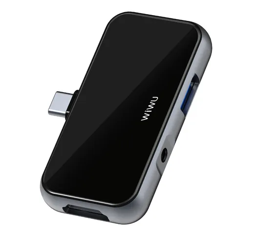 WIWU T5 Pro Docking Station Alpha Series da Type-C a PD USB 3.0 HD Porte da 3,5 mm Hub USB...