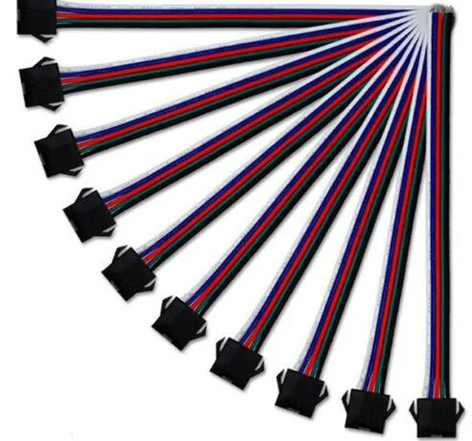 10 pezzi 5 pin femmina One fine filo Connettore per RGBW LED luce di striscia