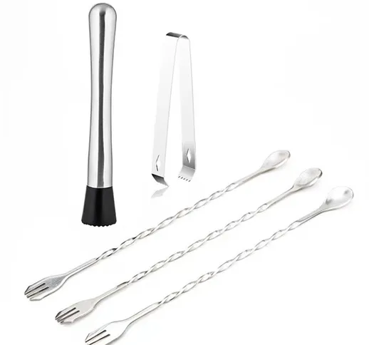 Set shaker per cocktail Bar professionale Accessori per mixer in acciaio inossidabile Kit...