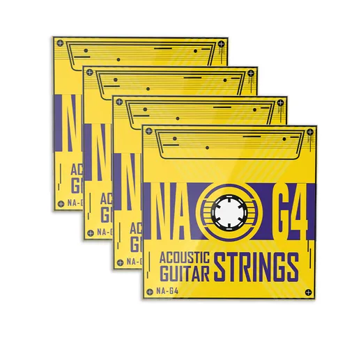 NAOMI 24pcs / 4pack Corde per chitarra acustica professionale Nucleo in acciaio esagonale...