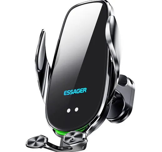 ESSAGER A4 15W 10W 7.5W 5W Wireless Car Phone Holder Charger Car Air Vent Morsetto staffa...
