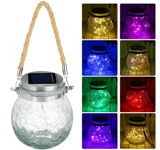 20/30 LED solare Crack Glass Vaso Fairy String lampada Giardino esterno impermeabile