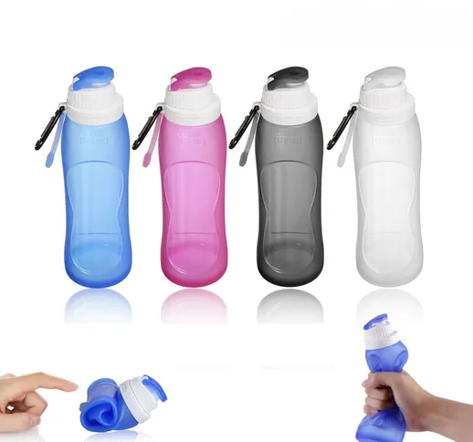 Borraccia pieghevole da 500 ml Silicone Borraccia per bollitore senza BPA Corsa allaperto...