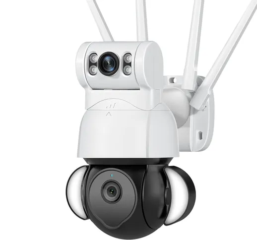 SECTEC Dual-Lens 360° Panoramic Wireless WiFi fotografica Spina EU con AI Riconoscimento f...