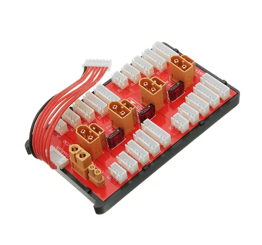2 IN 1 PG Parallel Charging Board XT30 XT60 Plug Supporta 4 Pack 2-8S Lipo Batteria