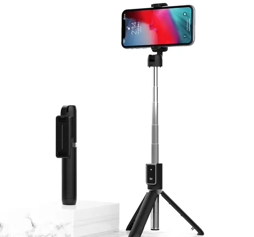 Bakeey P50 2 in 1 bluetooth allungabile pieghevole treppiede selfie bastone per iPhone 12...