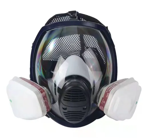 8100 Gas a pieno facciale Maschera Chimico Maschera Respiratore per polveri Vernice Insett...
