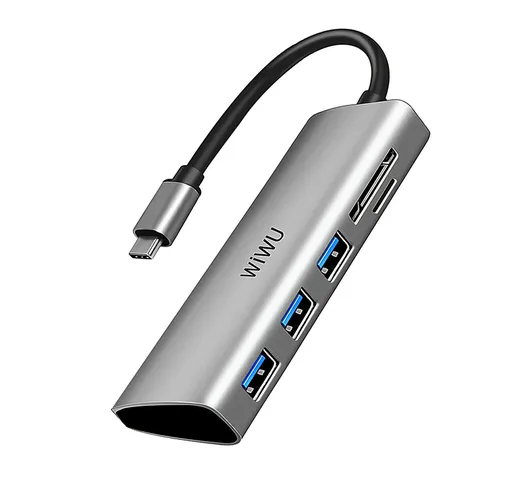 WiWU Alpha 532ST 5-in-1 Hub USB-C Multi-funzionale Type-C a USB3.0 Adattatore Lettore di s...