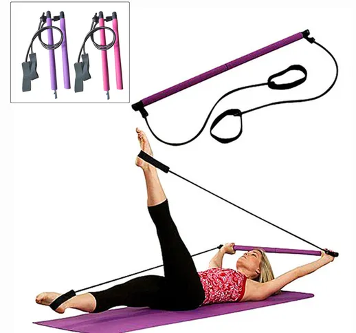 Bilanciere di sollevamento antiscivolo 1PC Idoneità Yoga Bar Sport Gym Corda elastica bast...