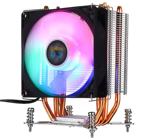 3Pin 1 Fans 4 Heatpipes Colorful Retroilluminato CPU Ventola di raffreddamento Dissipatore...