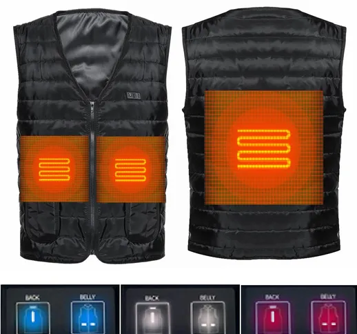 Doppio cotone riscaldato elettrico 3 Gear USB Vest Uomo Donna 3S Abbigliamento giacca risc...