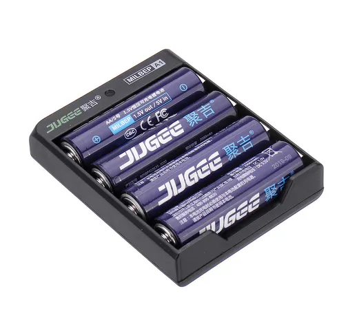 4 pezzi JUGEE 1,5 V 3000 mAh ricaricabile AA Batteria con caricatore USB