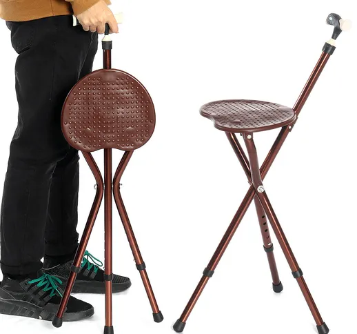 Bastone per sedia pieghevole per sgabelli regolabile in altezza con luce a led sedia piegh...