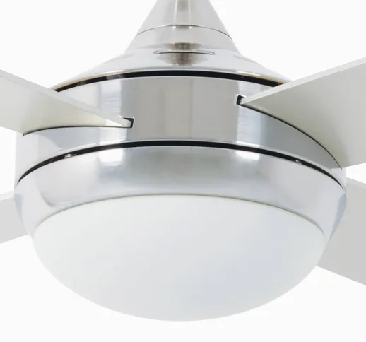  Ventilatore Icaria L con luce alu/grigio/acero