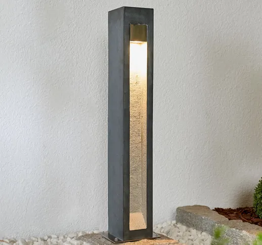 Lampione a LED Adejan con basalto, 70 cm