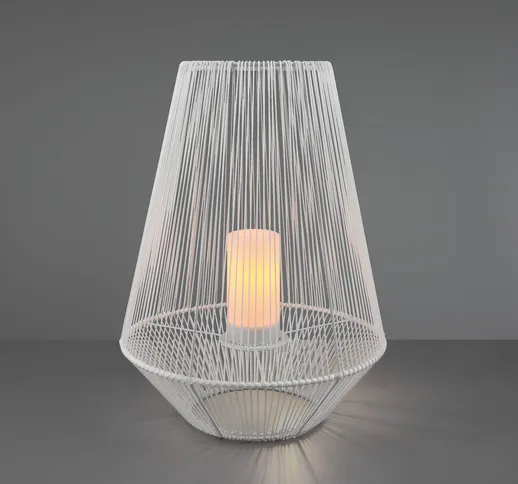  Lampada LED solare Mineros, bianco, altezza 51 cm