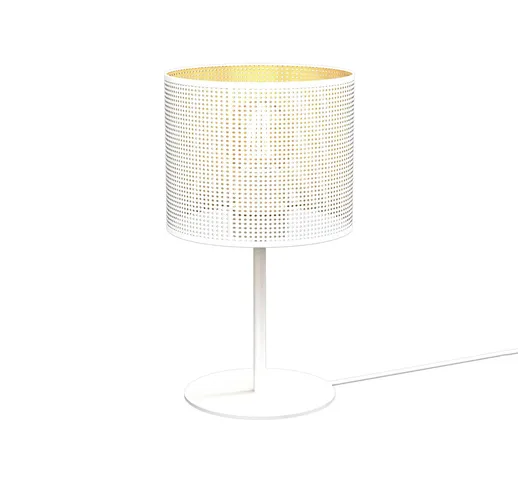  Lampada da tavolo Jovin, altezza 34cm, bianco/oro