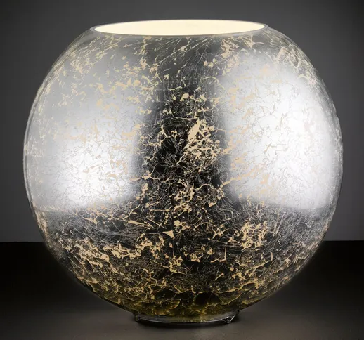Lampada tavolo vetro color arg Fara forma sferica