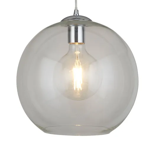 Lampada sospens vetro sferica, 30 cm trasparente