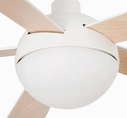  Ventilatore Izaro con lampada LED, bianco/acero