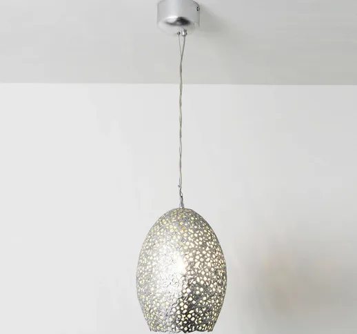 Lampada a sospensione Cavalliere, argento, Ø 22 cm