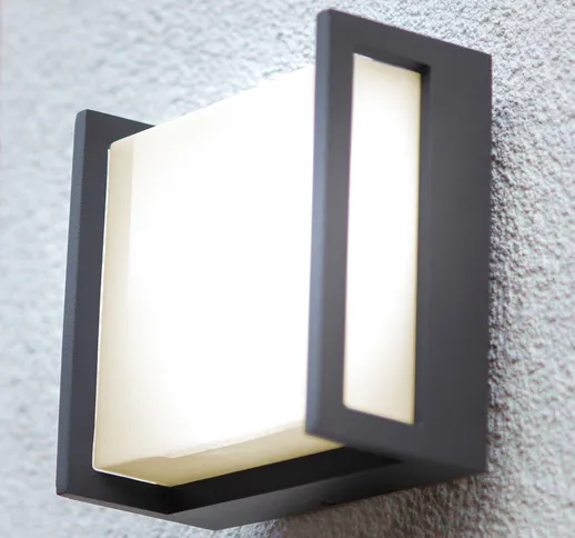 LUTEC Applique da esterni LED Qubo, 14 cm x 14 cm