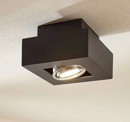 Plafoniera LED Vince, 14 x 14 cm in nero