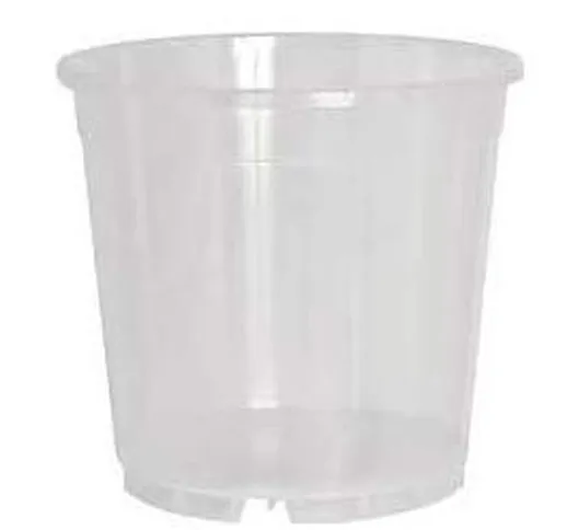 VASO TRASPARENTE IN PLASTICA IDEALE PER LE ORCHIDEE DIAMETRO CM 14