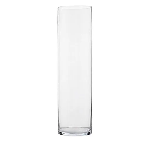 Sandra Rich, vaso di vetro cilindrico trasparente, collezione Cyli, tagliato a caldo, con...