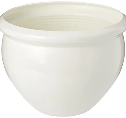 Poetic 512668 - Vaso di fiori "Siena" da giardino in polipropilene, 26 cm, bianco perla