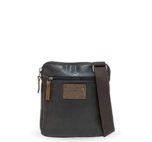 Avirex Collezione Buffalo, Tracolla Piatta, Cross-body Bag Slim, Borsa Uomo, Colore Marron...