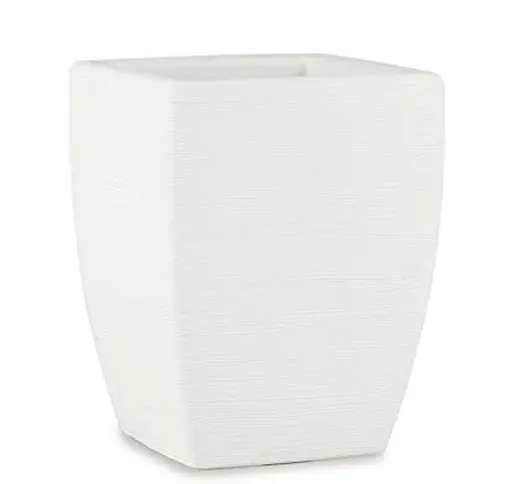 Vaso quadrato in resina"Fiordaliso" 70 cm. Bianco