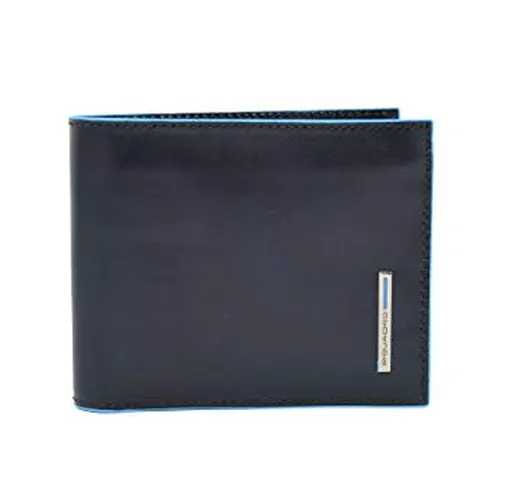 Portafoglio Piquadro Blue Square sottile con porta monete colore Blu - Mogano- PU4823B2R (...