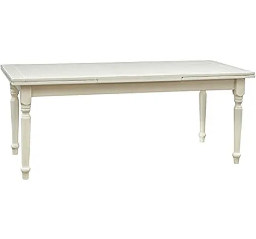 Biscottini Tavolo Allungabile In Legno Massello Di Tiglio - Stile Country – Stile Shabby -...