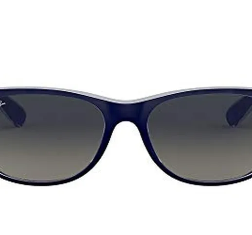 Ray-Ban New Wayfarer, Occhiali da sole, unisex ,Blu trasparente (blu trasparente), 55 mm