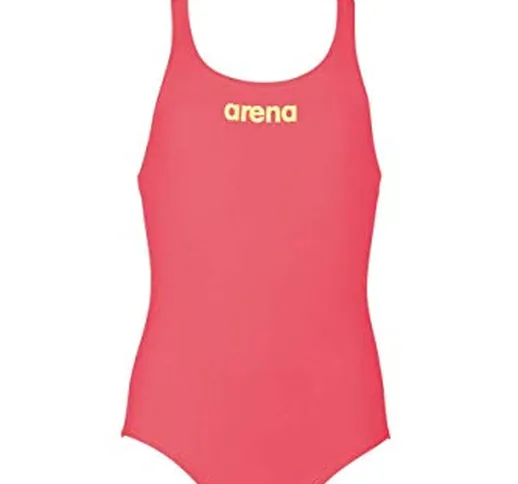 ARENA G Solid Swim PRO Jr, Costume Tech da Allenamento Bambine e Ragazze, Fluo Rosso/Soft...